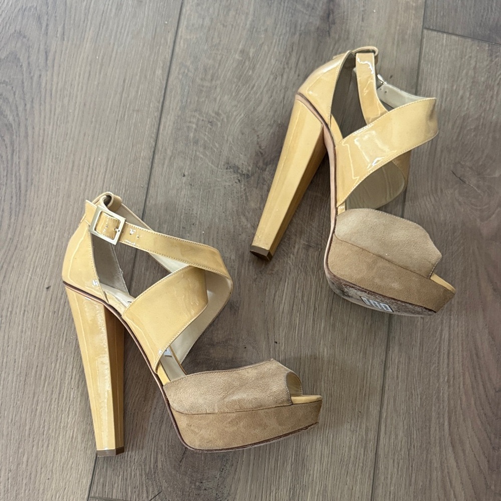 Jimmy Choo Beige and Tan High Heels